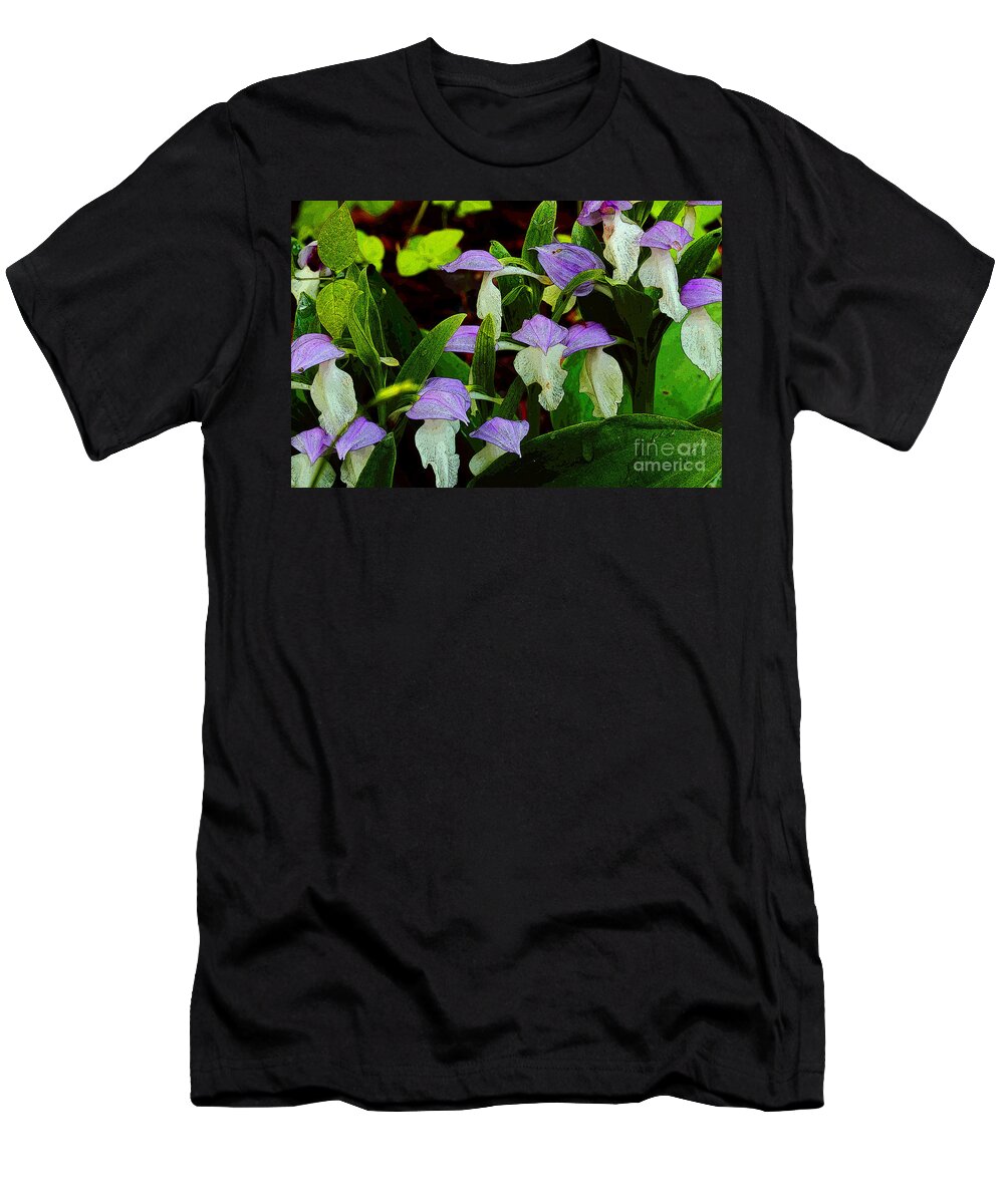Galearis Spectabilis T-Shirt featuring the photograph Along The Trails Edge by Michael Eingle