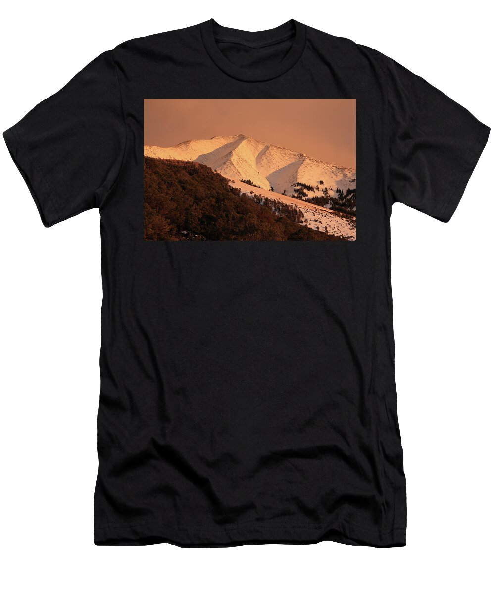 Alpenglow T-Shirt featuring the photograph Alpenglow by David Diaz