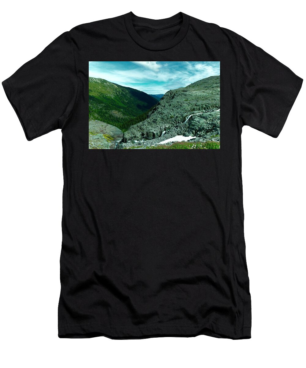 Waterfall T-Shirt featuring the photograph Alpine waterfall by Jeff Swan