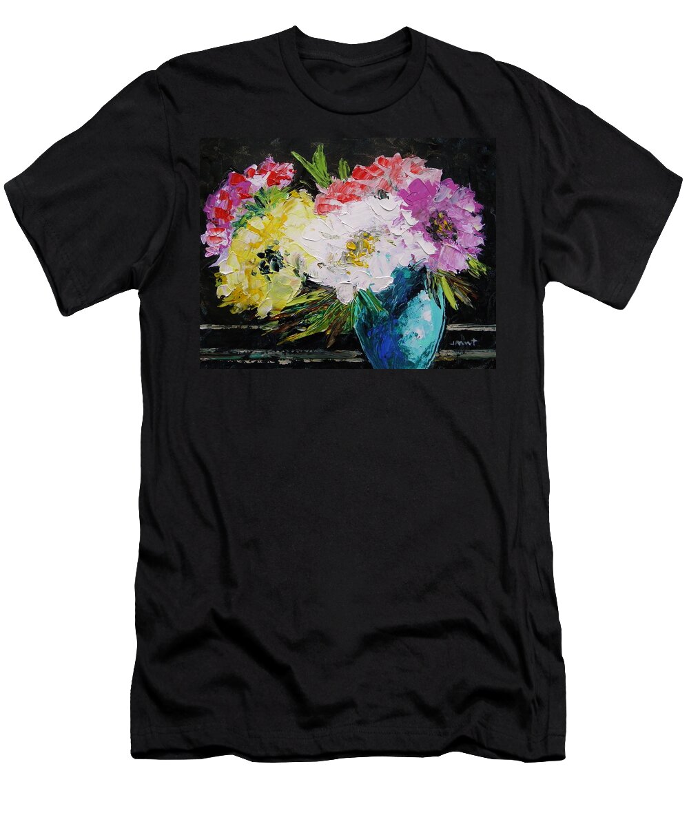 Flowers T-Shirt featuring the painting Always Nice to Come Home To by John Williams