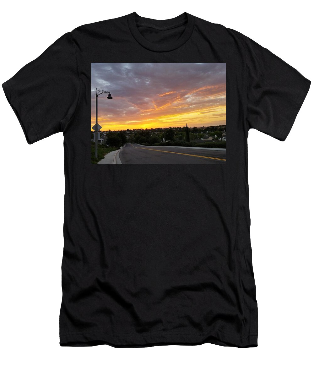 Cloud T-Shirt featuring the photograph Colorful Sunset in Mission Viejo by J R Yates