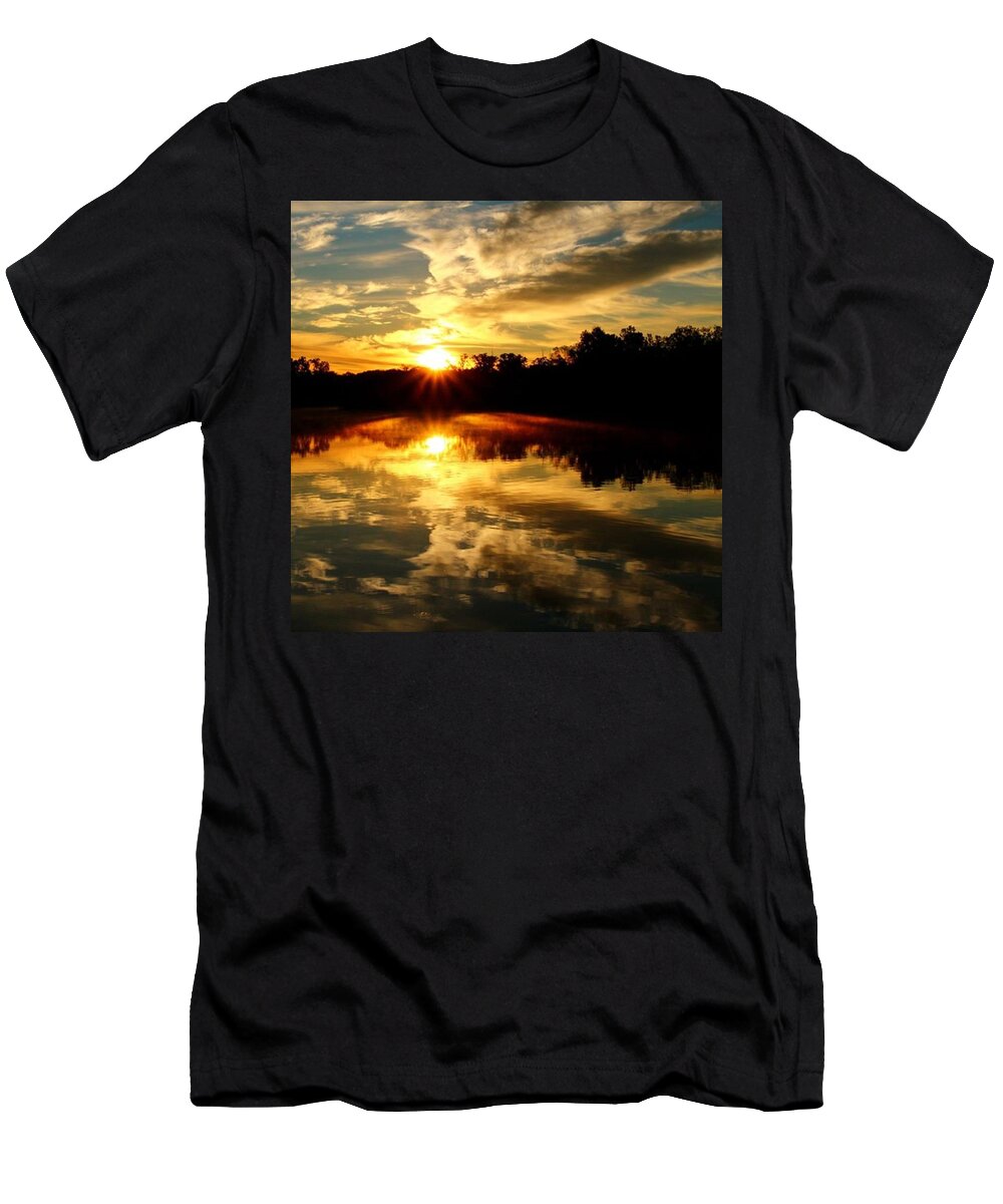  T-Shirt featuring the photograph Amazing Sunrise Over Thread Lake This by Robert Carey