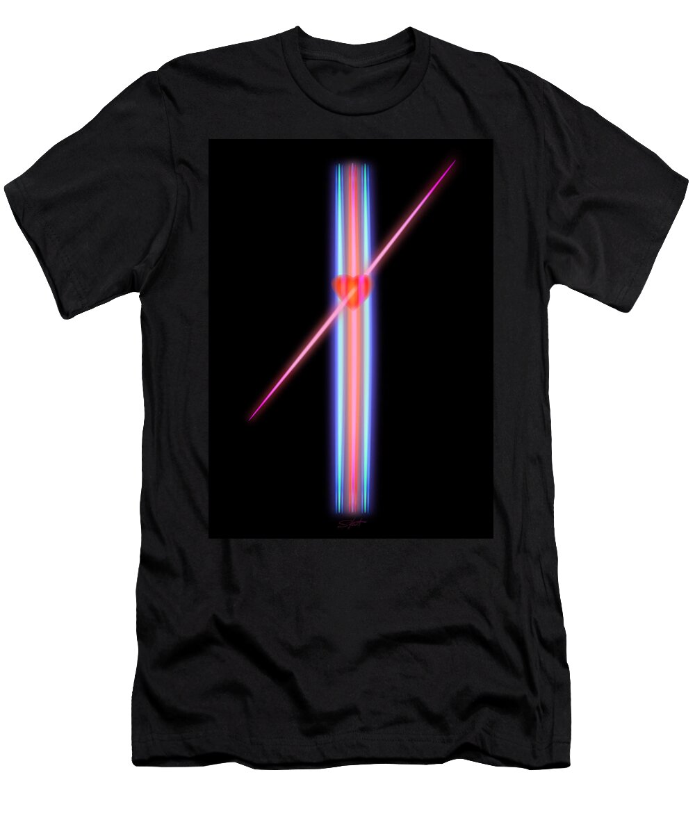 Slit T-Shirt featuring the painting Amazon Heart by Charles Stuart