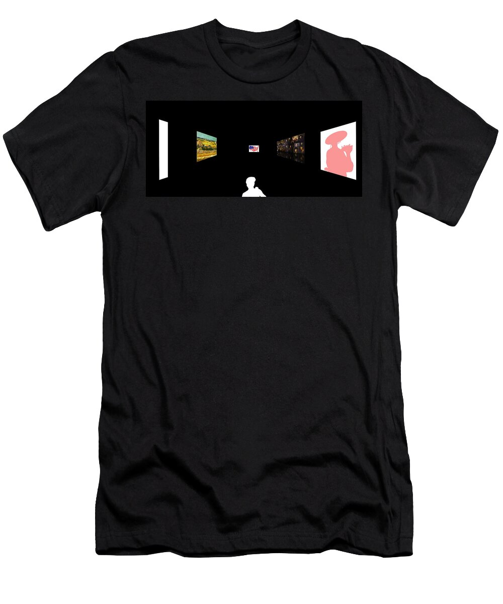Postmodernism T-Shirt featuring the digital art American Intellectual 8 by David Bridburg