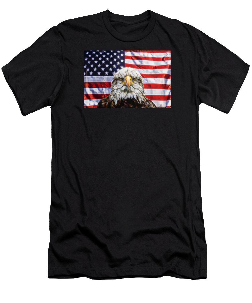 Eagle T-Shirt featuring the photograph American Pride by Scott Carruthers