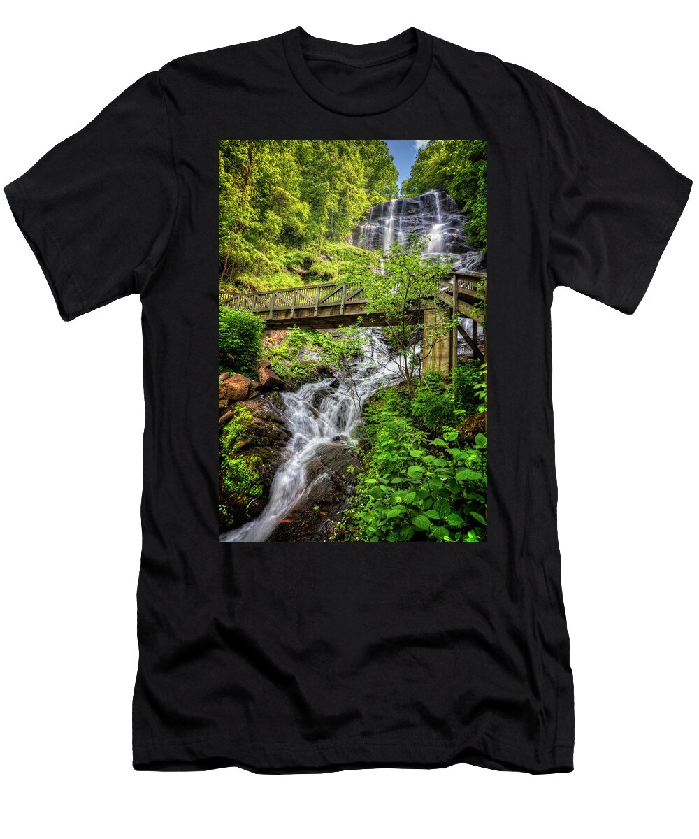 Appalachia T-Shirt featuring the photograph Amicalola Falls Top to Bottom by Debra and Dave Vanderlaan