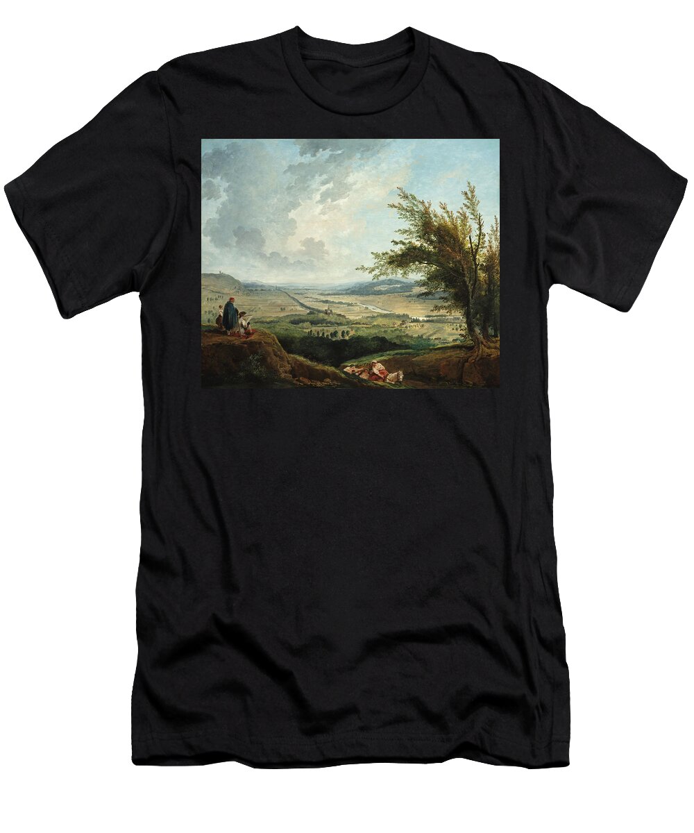Hubert Robert T-Shirt featuring the painting An Extensive Landscape near Paris by Hubert Robert