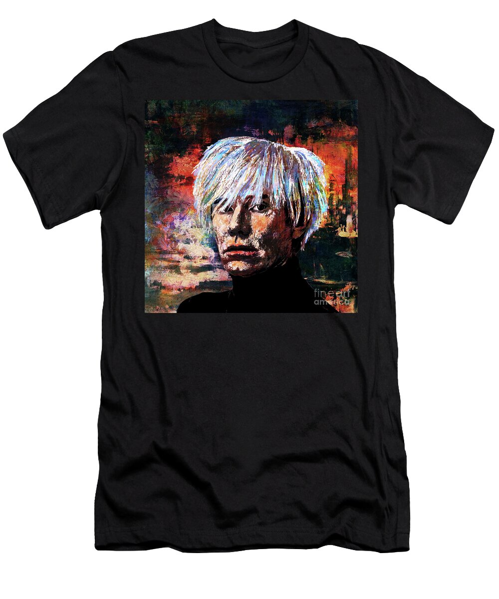 Pop Art T-Shirt featuring the painting Andy by Andrzej Szczerski