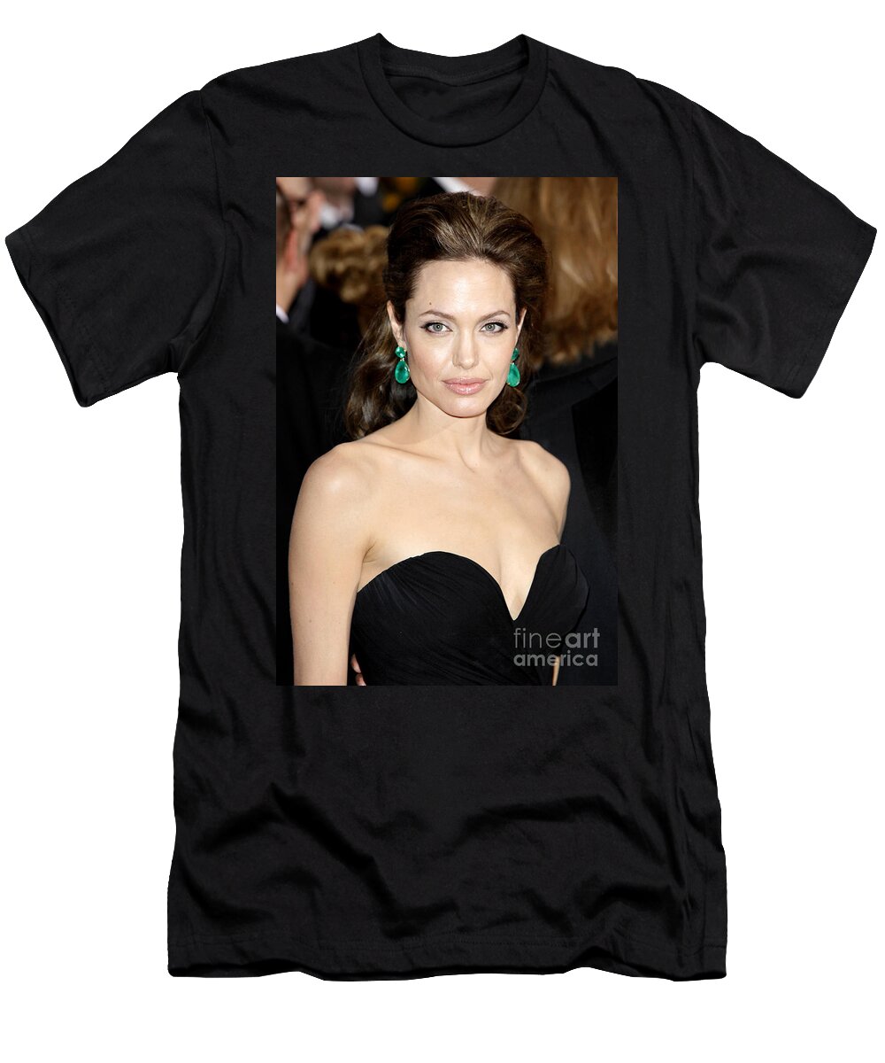 Angelina Jolie T-Shirt featuring the photograph Angelina Jolie by Nina Prommer