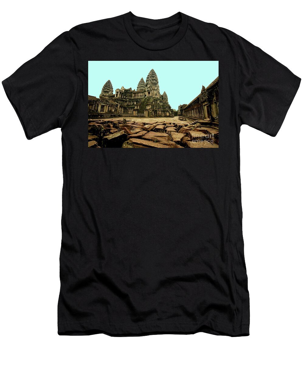  T-Shirt featuring the digital art Angkor Wat by Darcy Dietrich