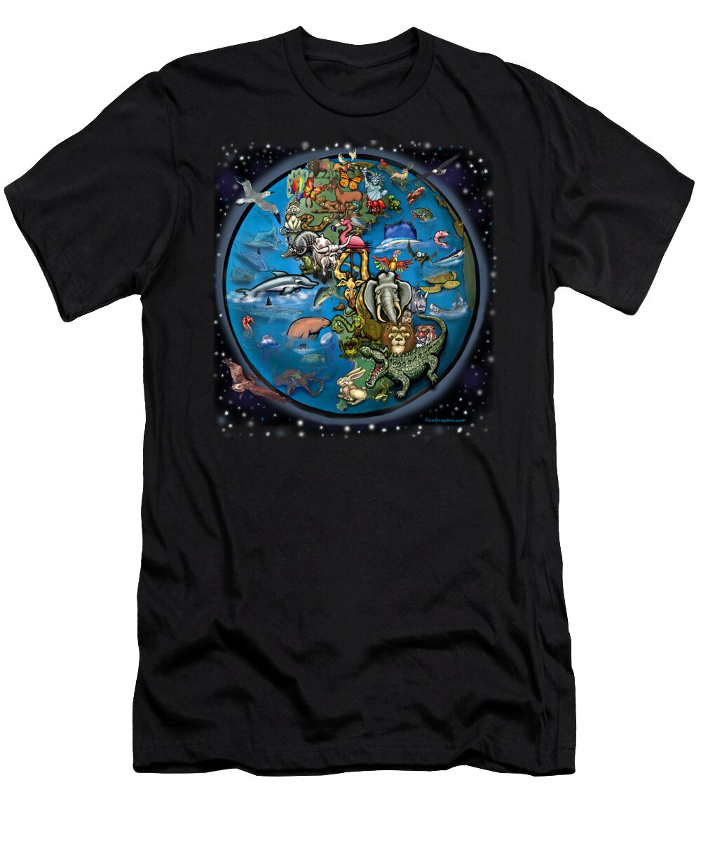 Animal T-Shirt featuring the digital art Animal Planet by Kevin Middleton