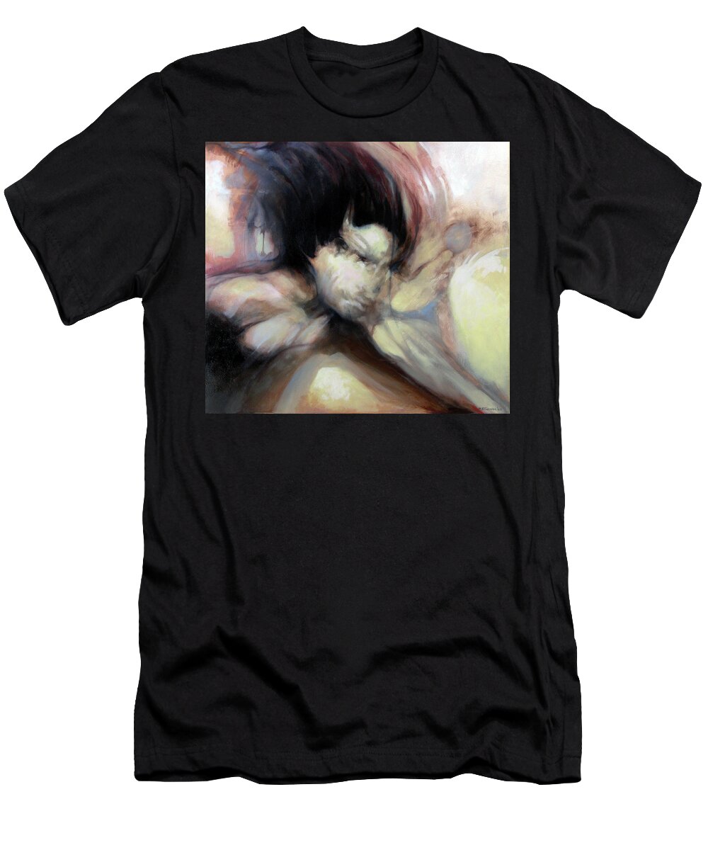 Abstract Figure Surreal T-Shirt featuring the painting Animus Motus The Tempest by William Stoneham