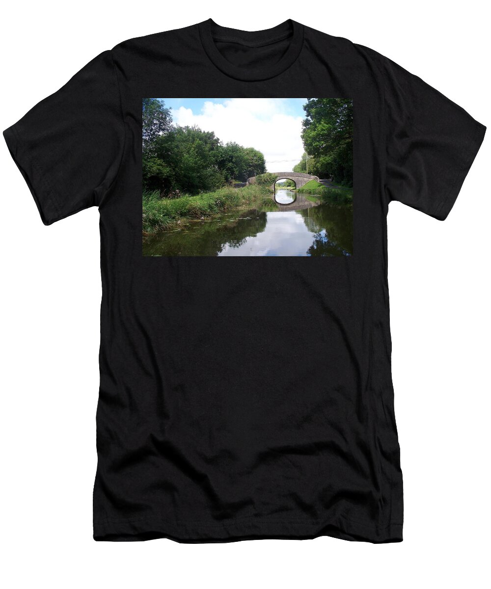 Old T-Shirt featuring the photograph Another Wonderful Bridge on the Royal Canal in Ireland. by Kenlynn Schroeder