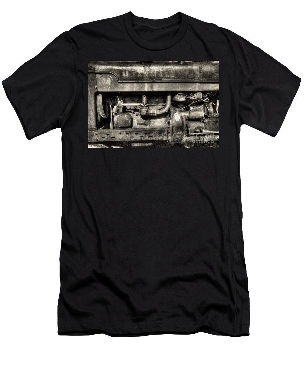 Tractor Engine T-Shirt featuring the photograph Antique Farmall Engine by Mike Eingle