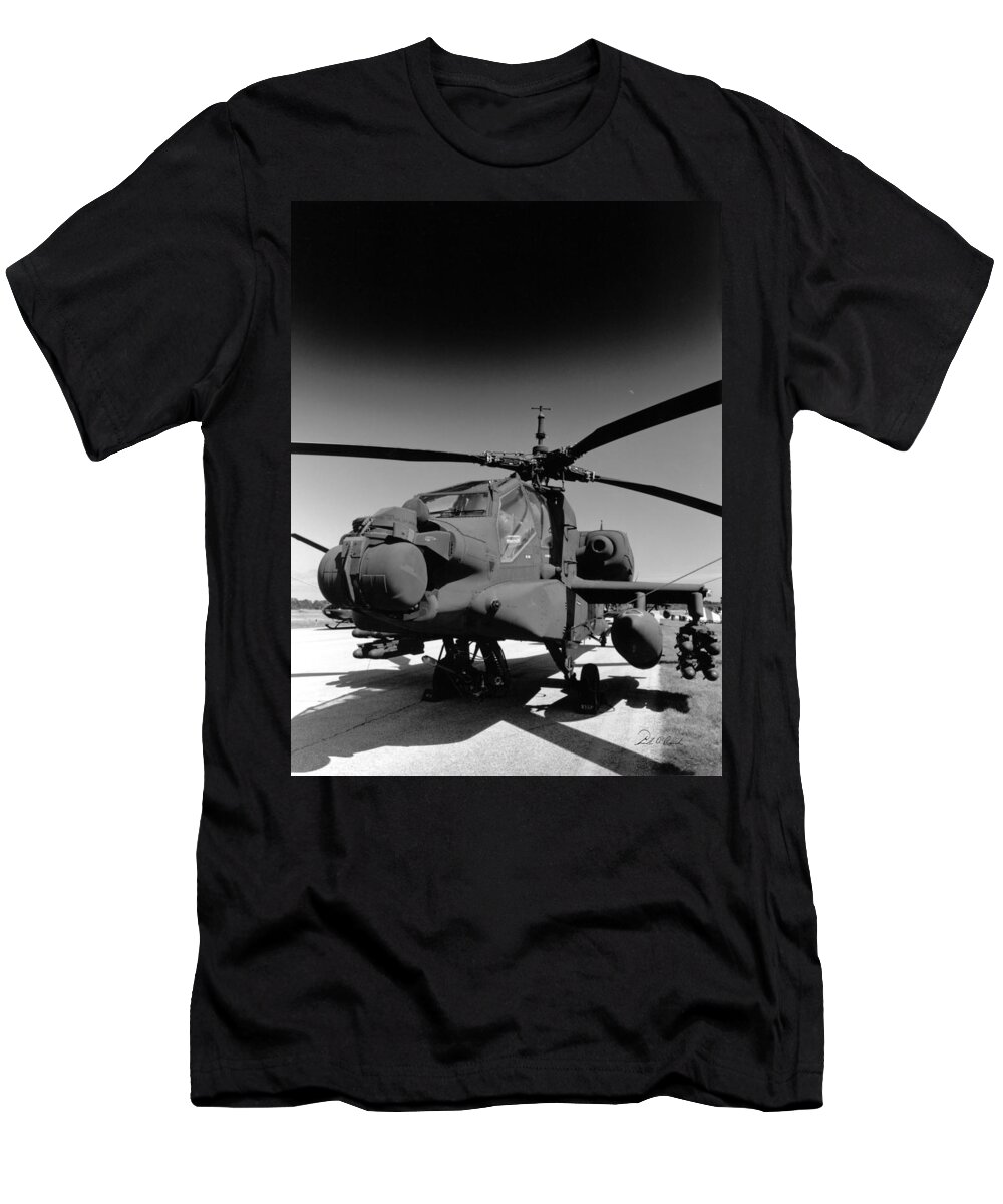 Photography T-Shirt featuring the photograph Apache Helicopter by Frederic A Reinecke