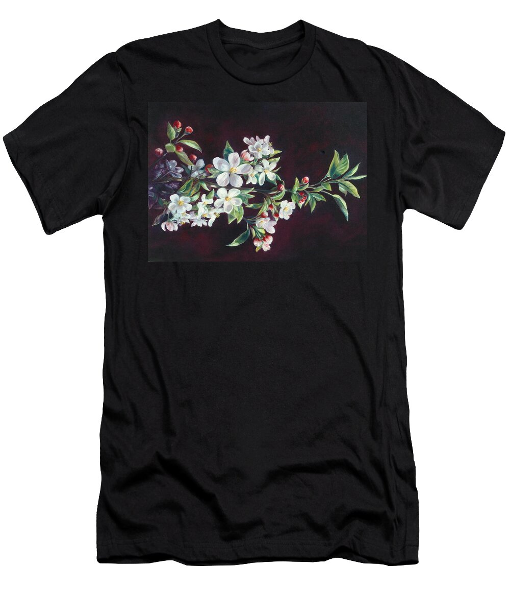 Apple Blossoms T-Shirt featuring the painting Apple Blossoms by Lynne Pittard