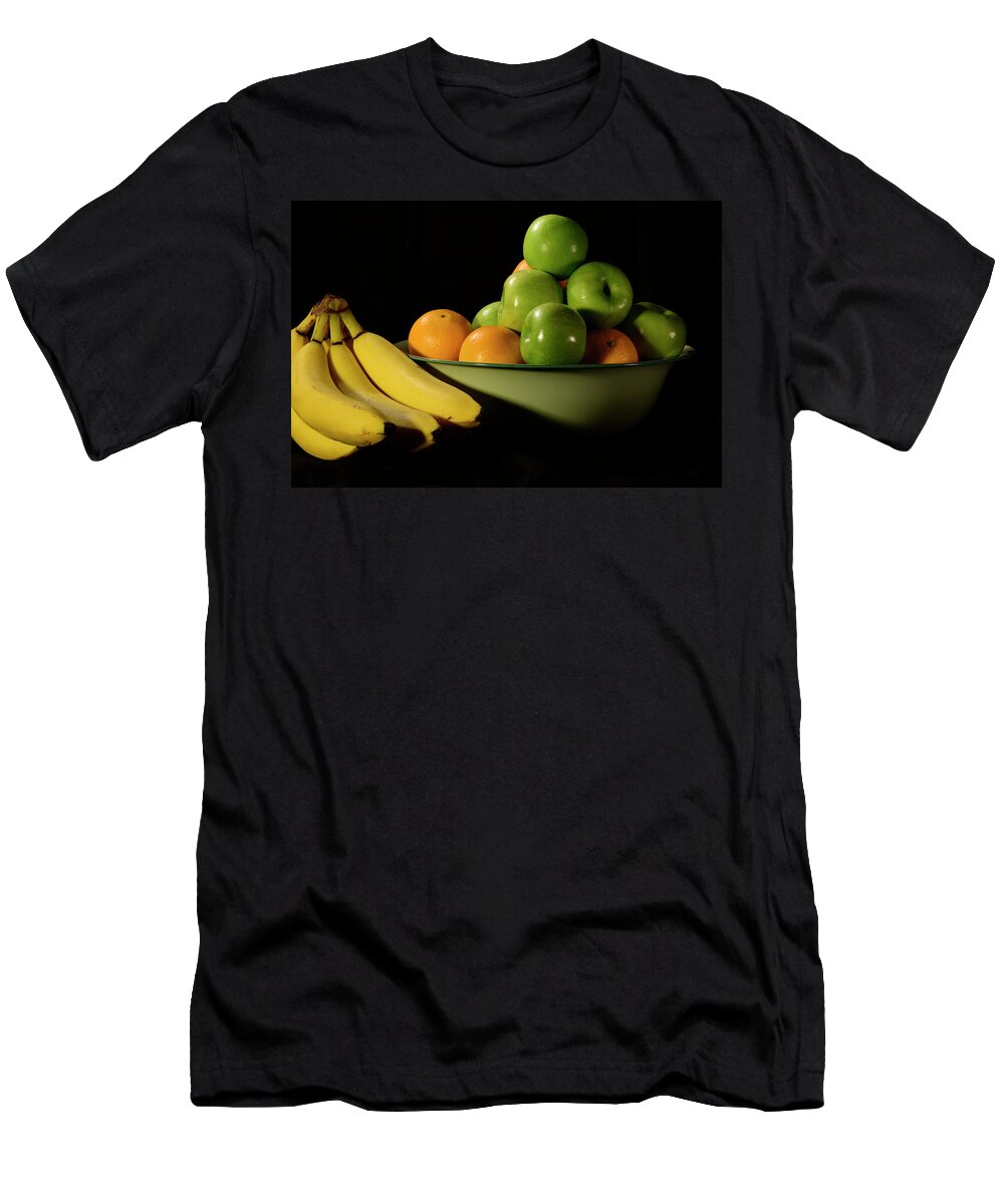 Fruit T-Shirt featuring the photograph Apples, Oranges and Bananas 3 by Angie Tirado