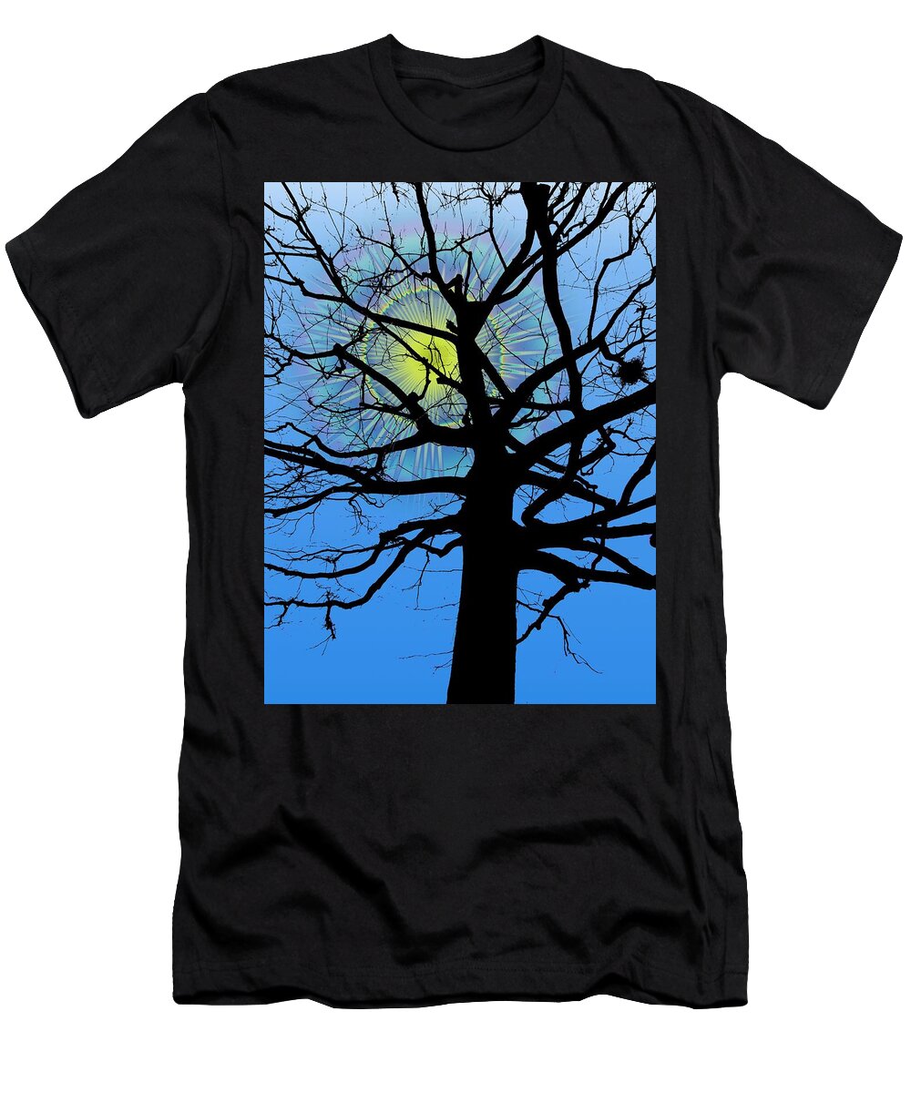 Tree T-Shirt featuring the digital art Arboreal Sun by Tim Allen