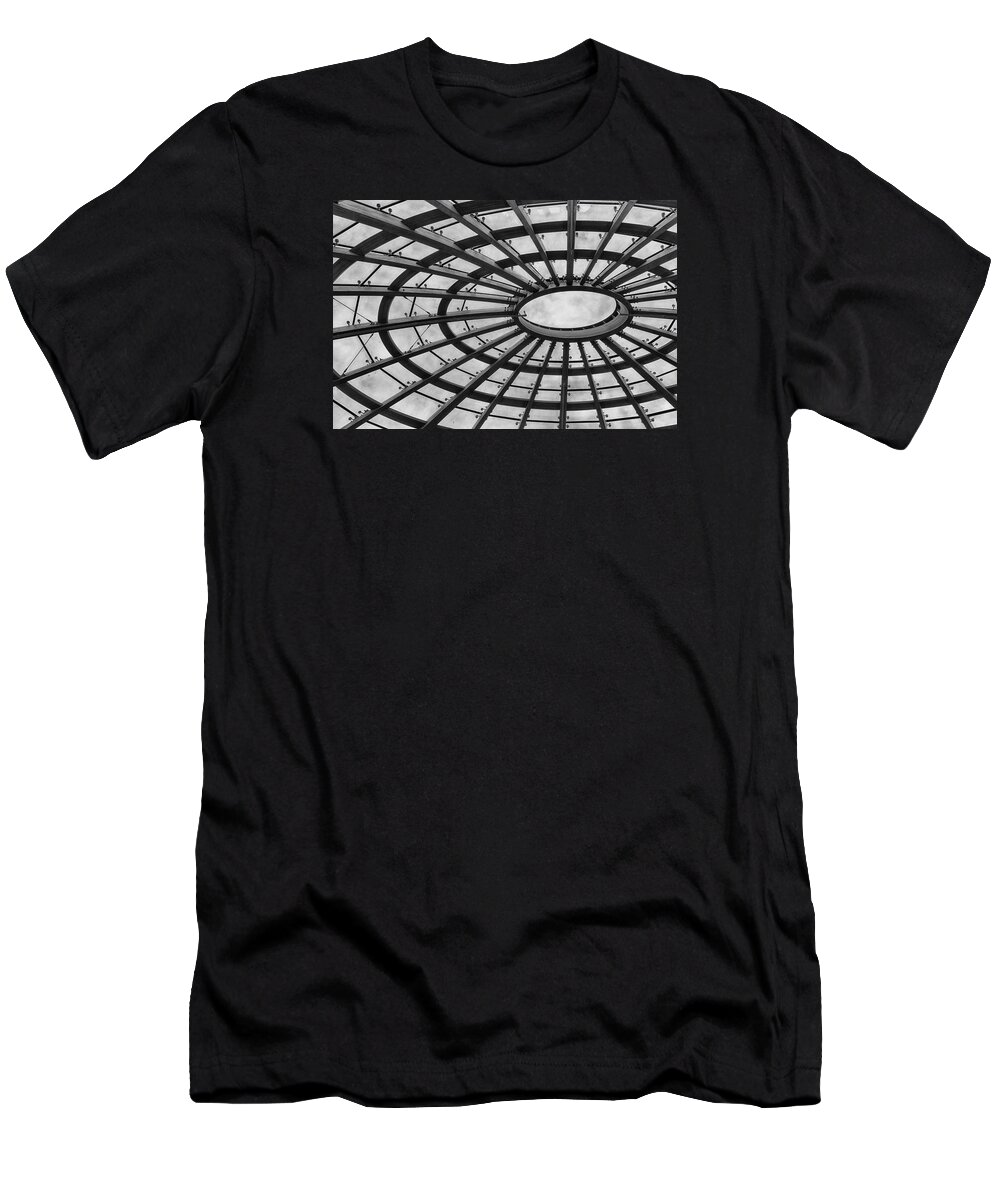 Ceiling T-Shirt featuring the photograph Architecture BW 8x12 by Leah Palmer