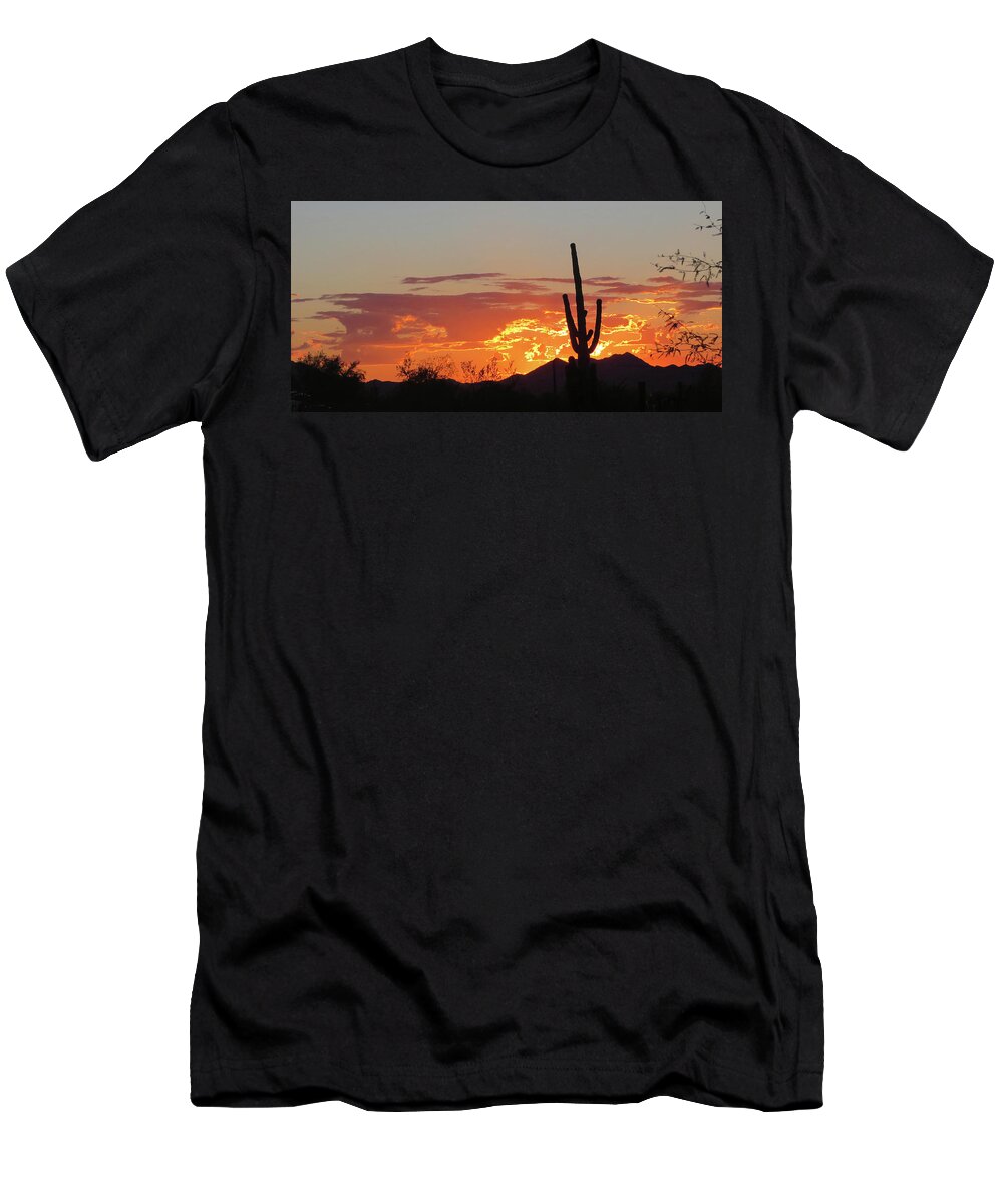 Cactus T-Shirt featuring the photograph Arizona Sunset by Jean Clark