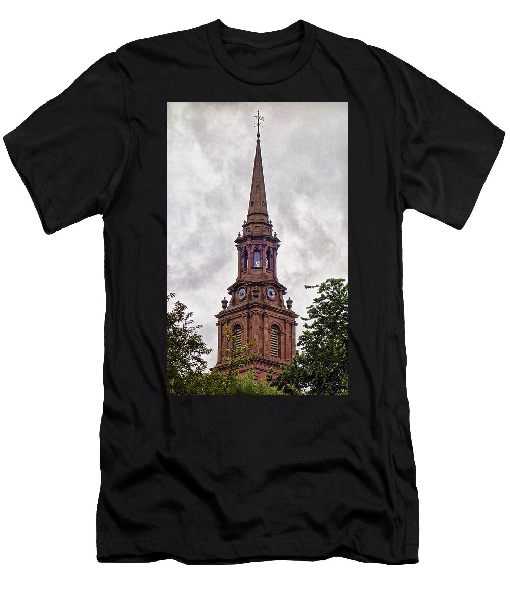 Arlington T-Shirt featuring the photograph Arlington Street Church Steeple by Robert Meyers-Lussier