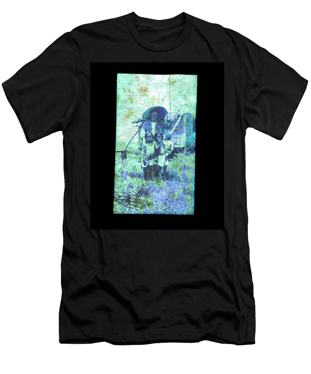 Antiques T-Shirt featuring the photograph Army Soldier with Children by John Vincent Palozzi