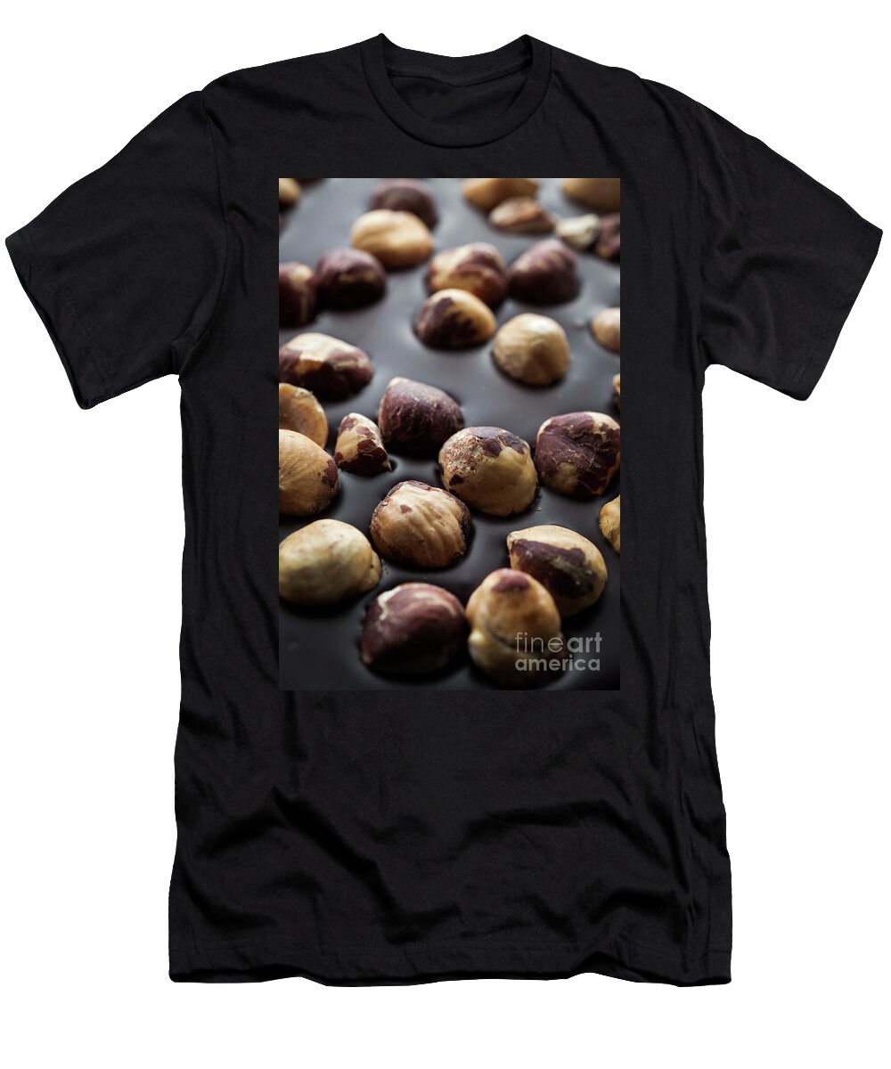 Chocolate T-Shirt featuring the photograph Artisanal chocolate with hazelnuts by Elena Elisseeva