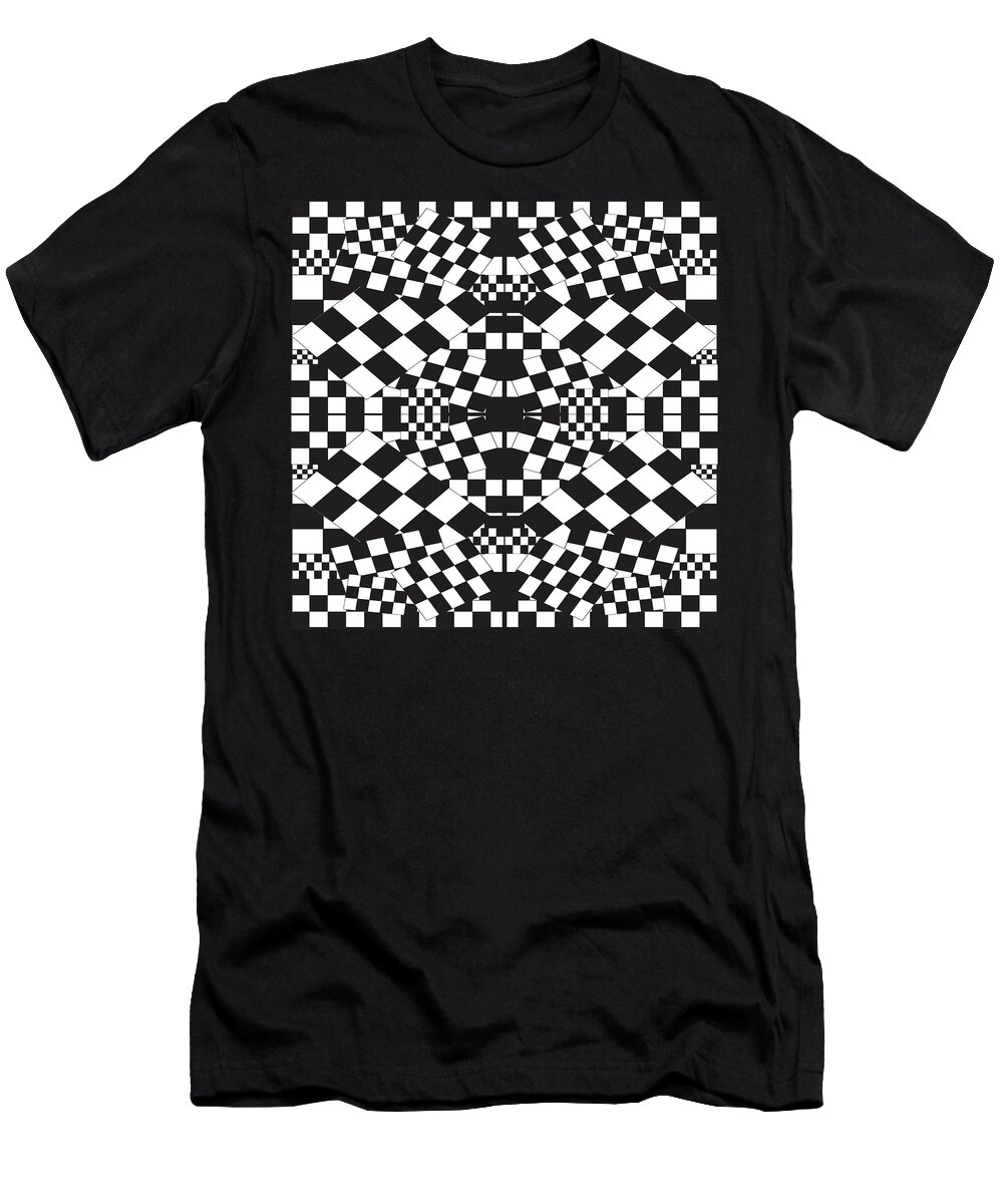 Urban T-Shirt featuring the digital art 020 Checkerboard Madness by Cheryl Turner