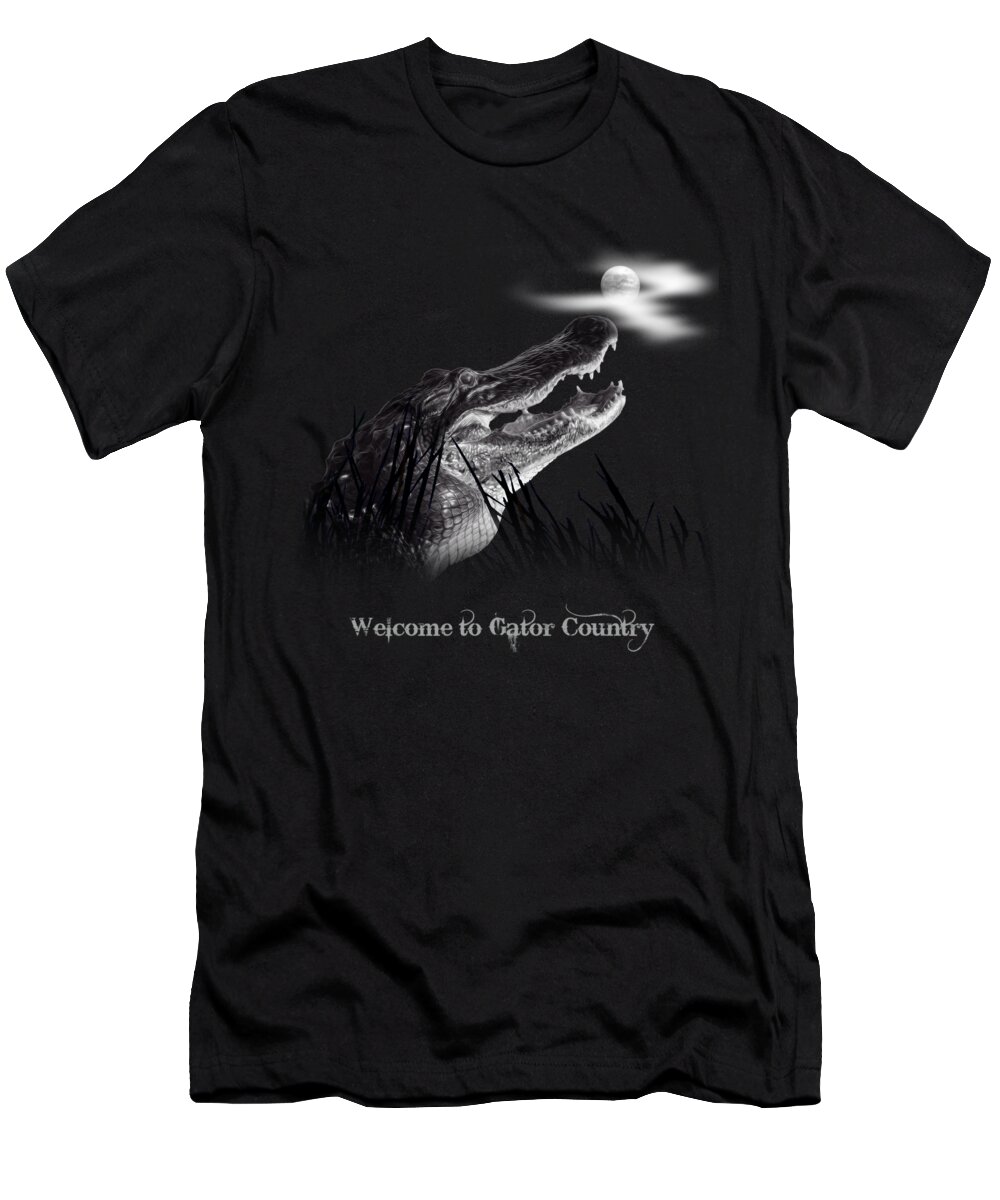 Alligator T-Shirt featuring the photograph Gator Growl by Mark Andrew Thomas