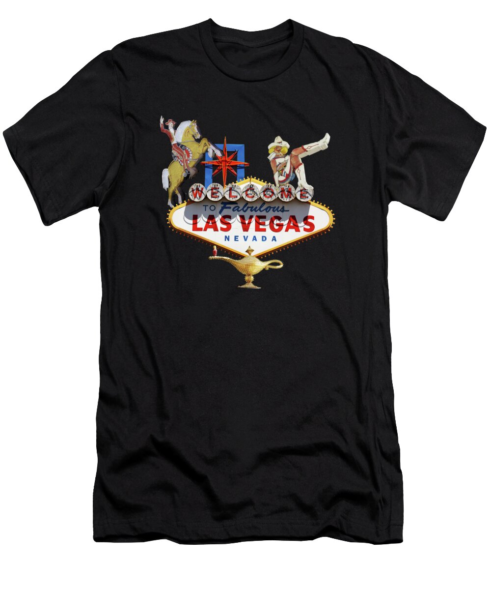 Las Vegas T-Shirt featuring the mixed media Las Vegas Symbolic Sign by Gravityx9 Designs