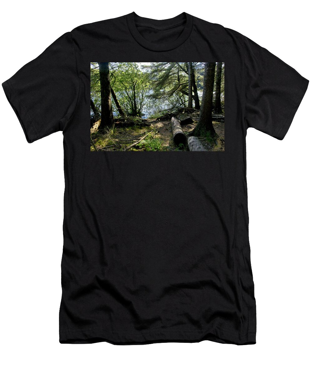 Beecraigs T-Shirt featuring the photograph At the water edge. by Elena Perelman