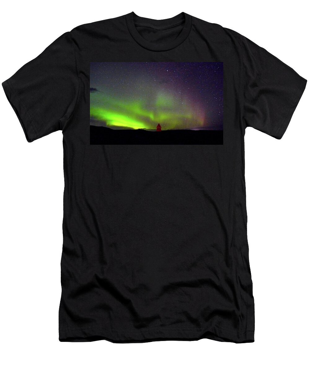 Aurora T-Shirt featuring the photograph Borealis Road by Amelia Racca