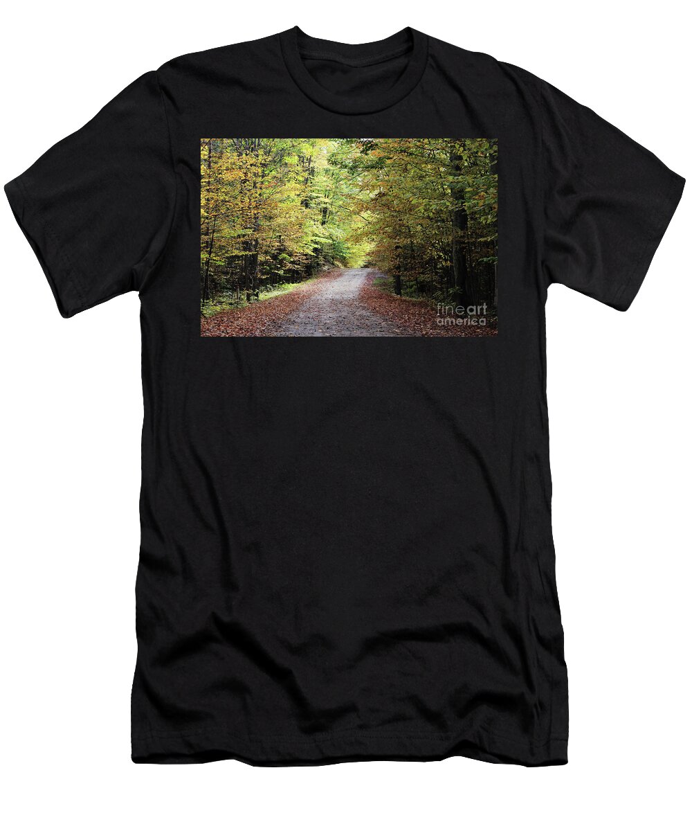 Northern T-Shirt featuring the photograph Autumn in Michigan by Laura Kinker