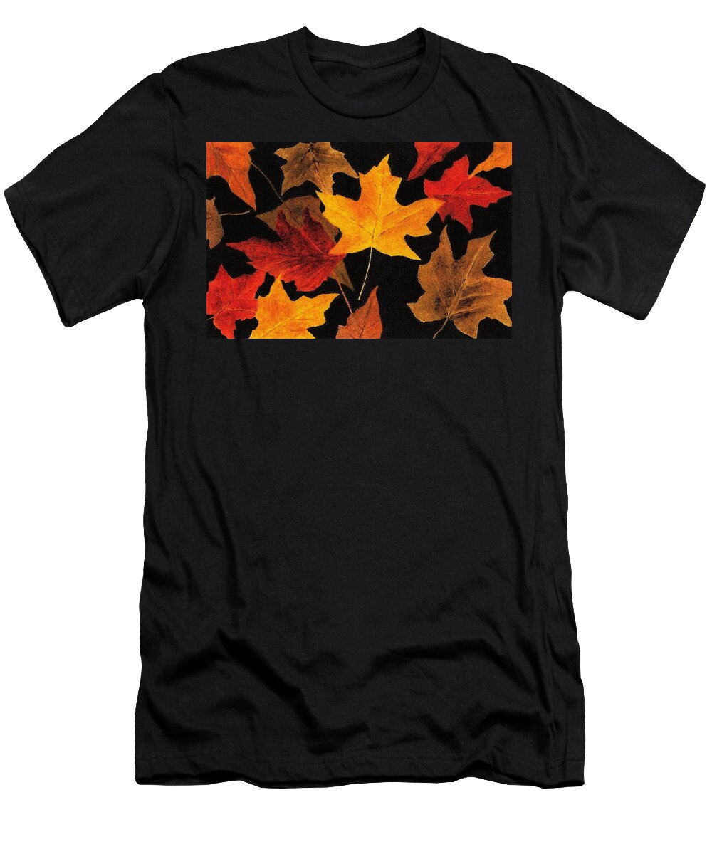 Leaves T-Shirt featuring the painting Autumn Leaves by Michael Vigliotti