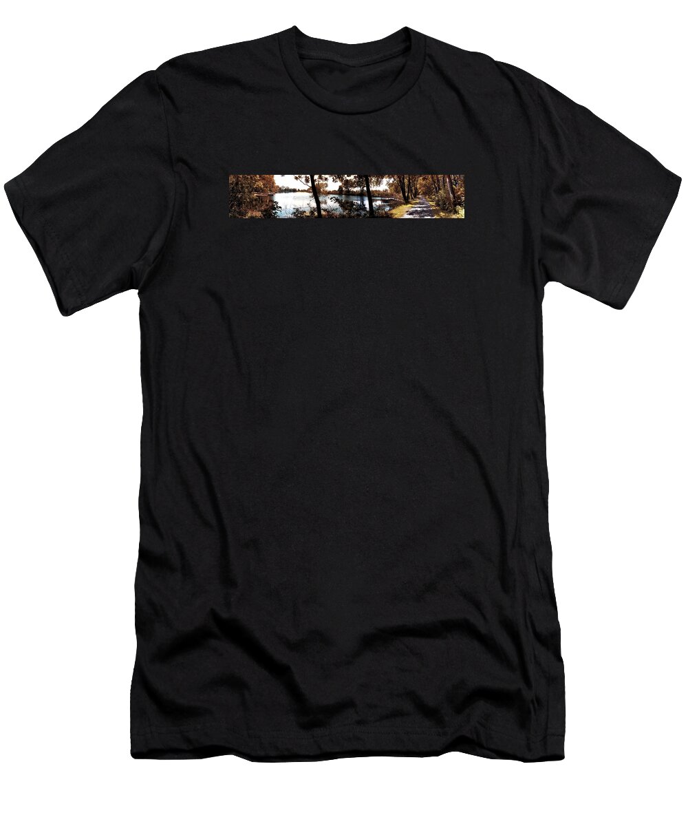 Autumn T-Shirt featuring the photograph Autumn On Lions Lake by Thomas Woolworth