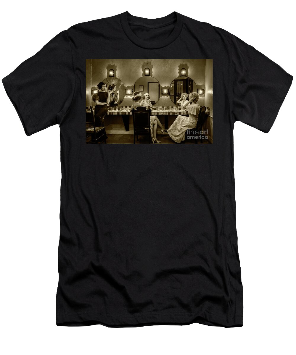 Aztec Hotel T-Shirt featuring the photograph Aztec Hotel Ladies Lounge by Sad Hill - Bizarre Los Angeles Archive