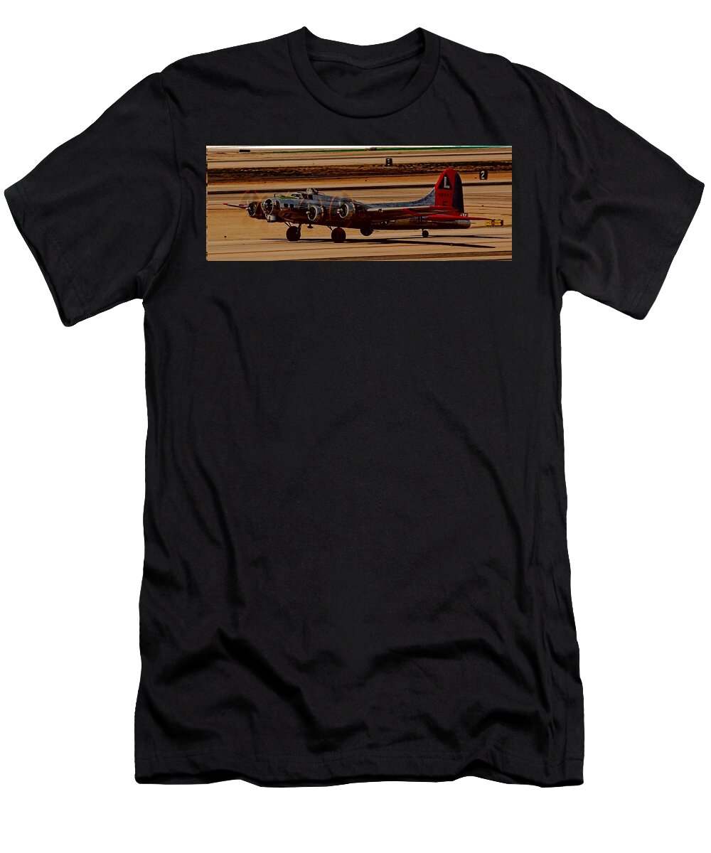 B-17 T-Shirt featuring the photograph B-17 Bomber by Dart Humeston