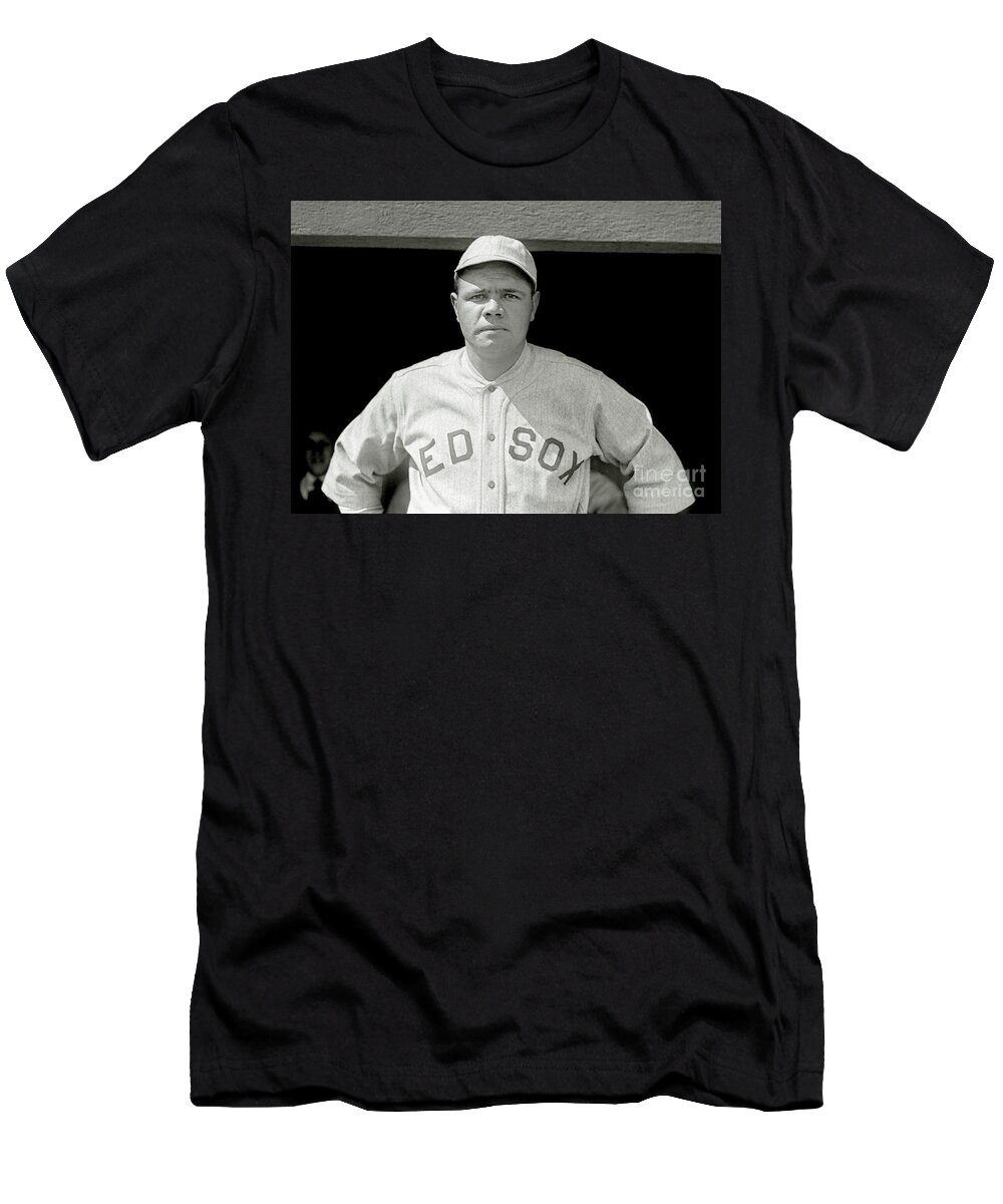 Babe Ruth T-Shirt featuring the photograph Babe Ruth Red Sox by Jon Neidert