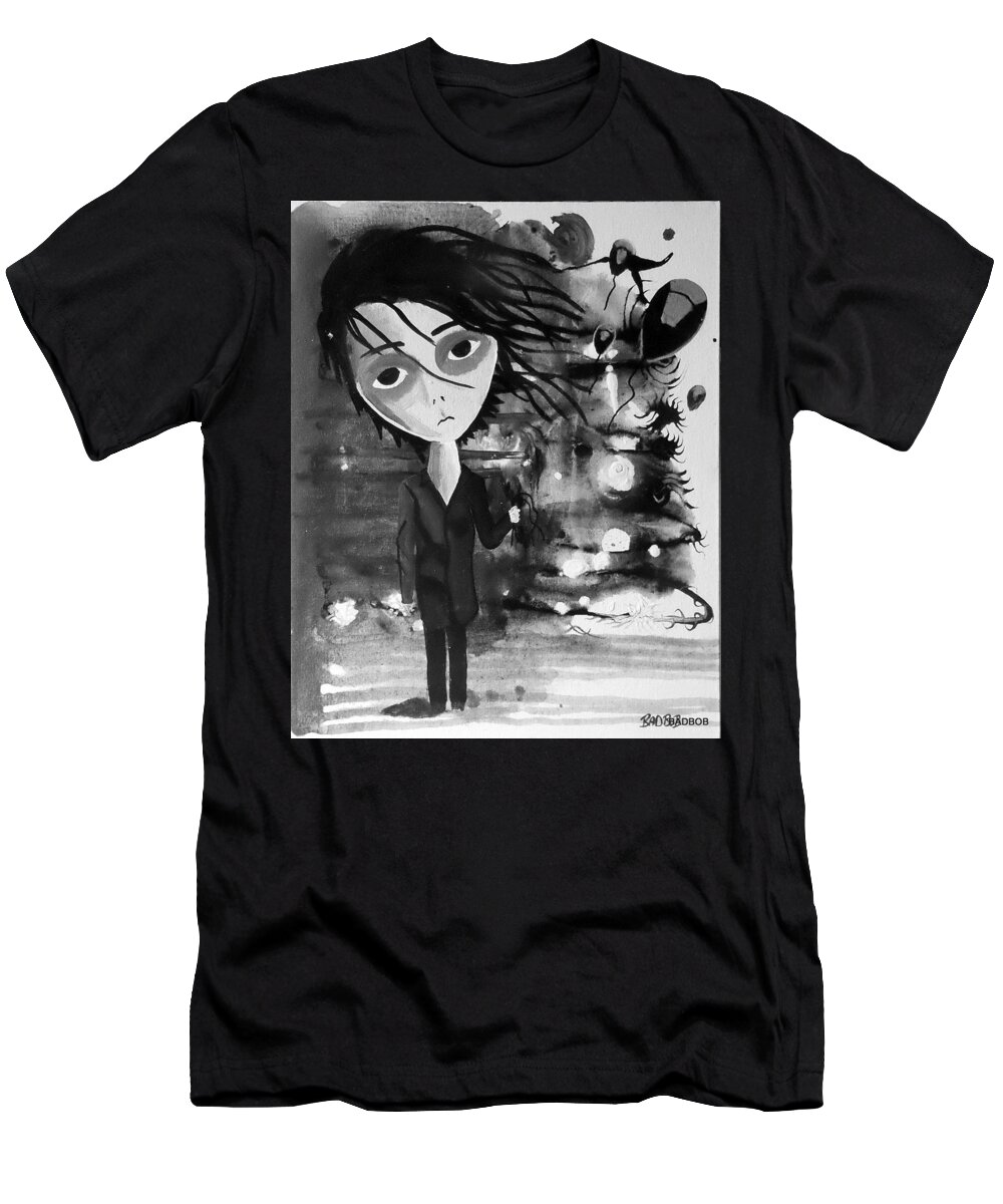 Dolls T-Shirt featuring the painting Badboydoll by Robert Francis