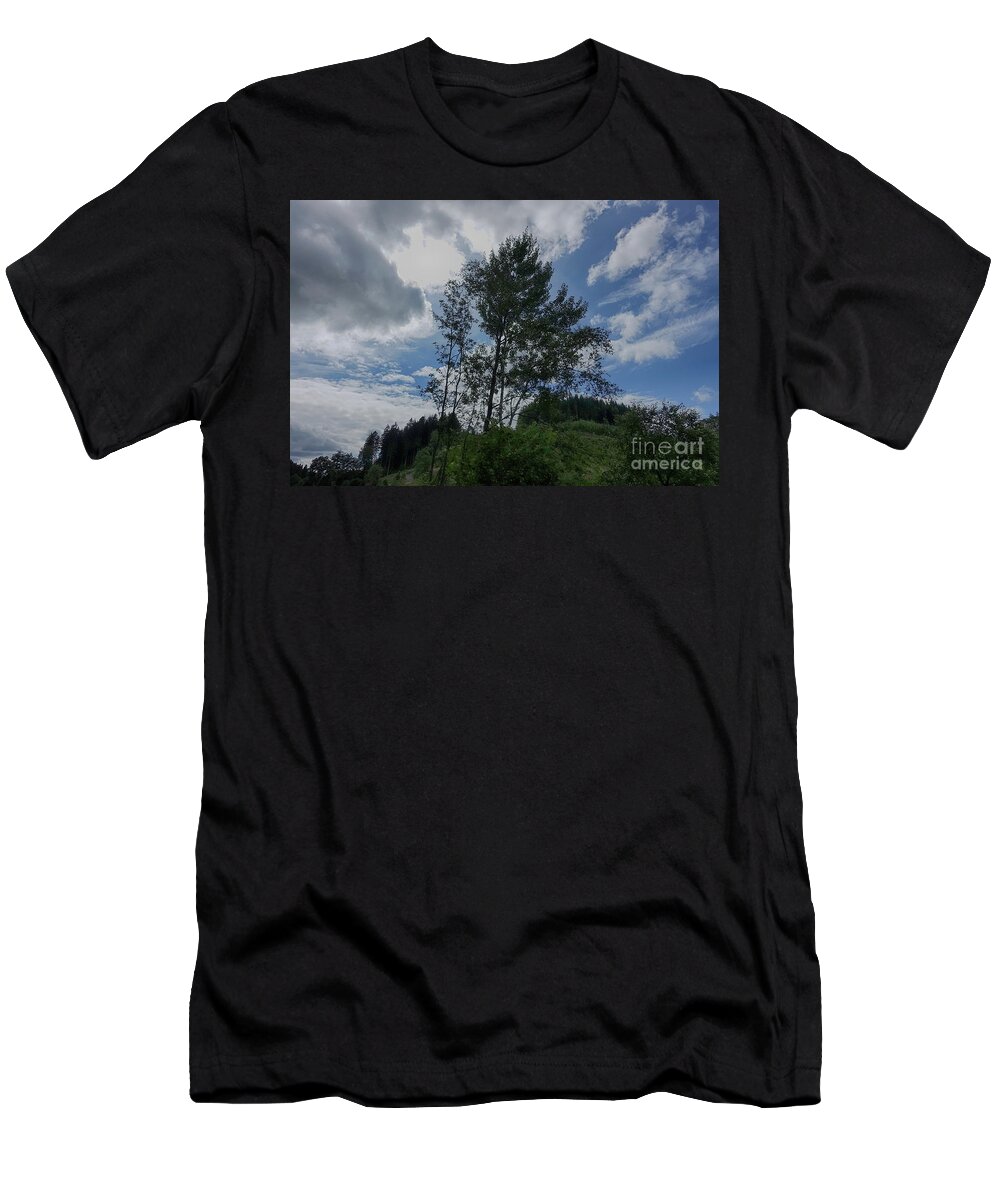 Baum T-Shirt featuring the photograph Baeume im Wind Trees in the wind by Eva-Maria Di Bella