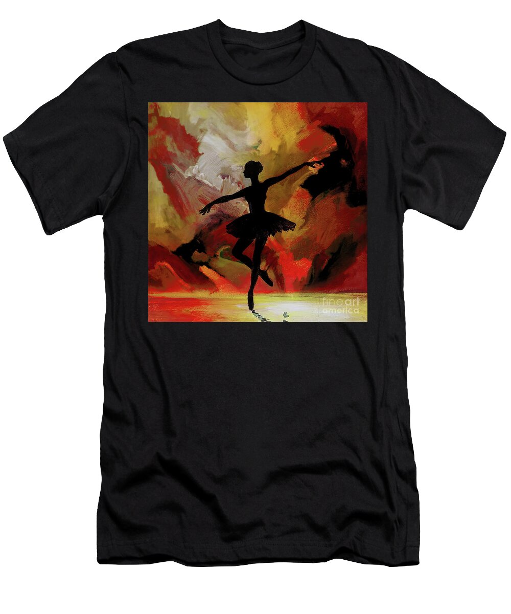 Arabianbelly Dance T-Shirt featuring the painting Ballet Art Dance 02 by Gull G
