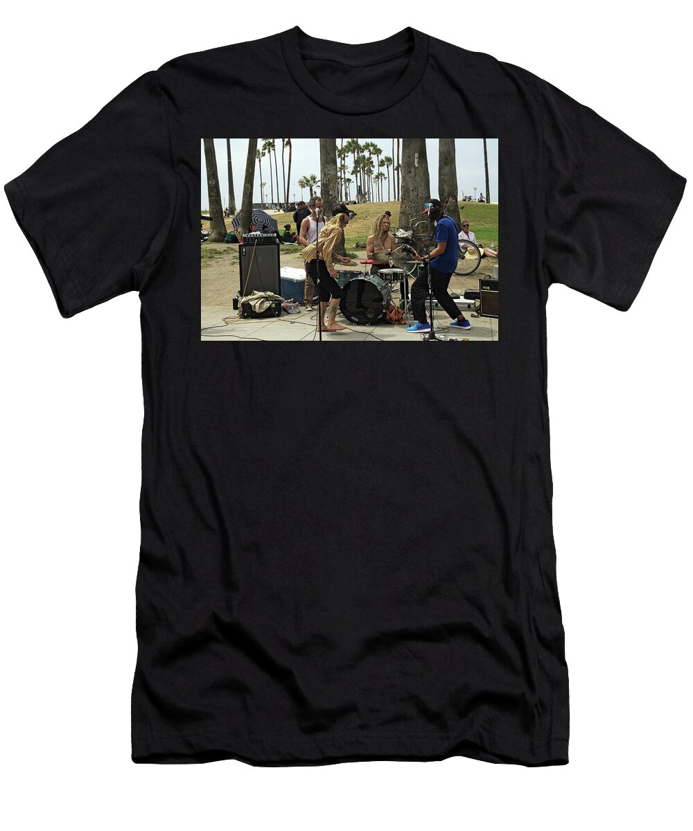 People T-Shirt featuring the photograph Band playing 2 by Karl Rose