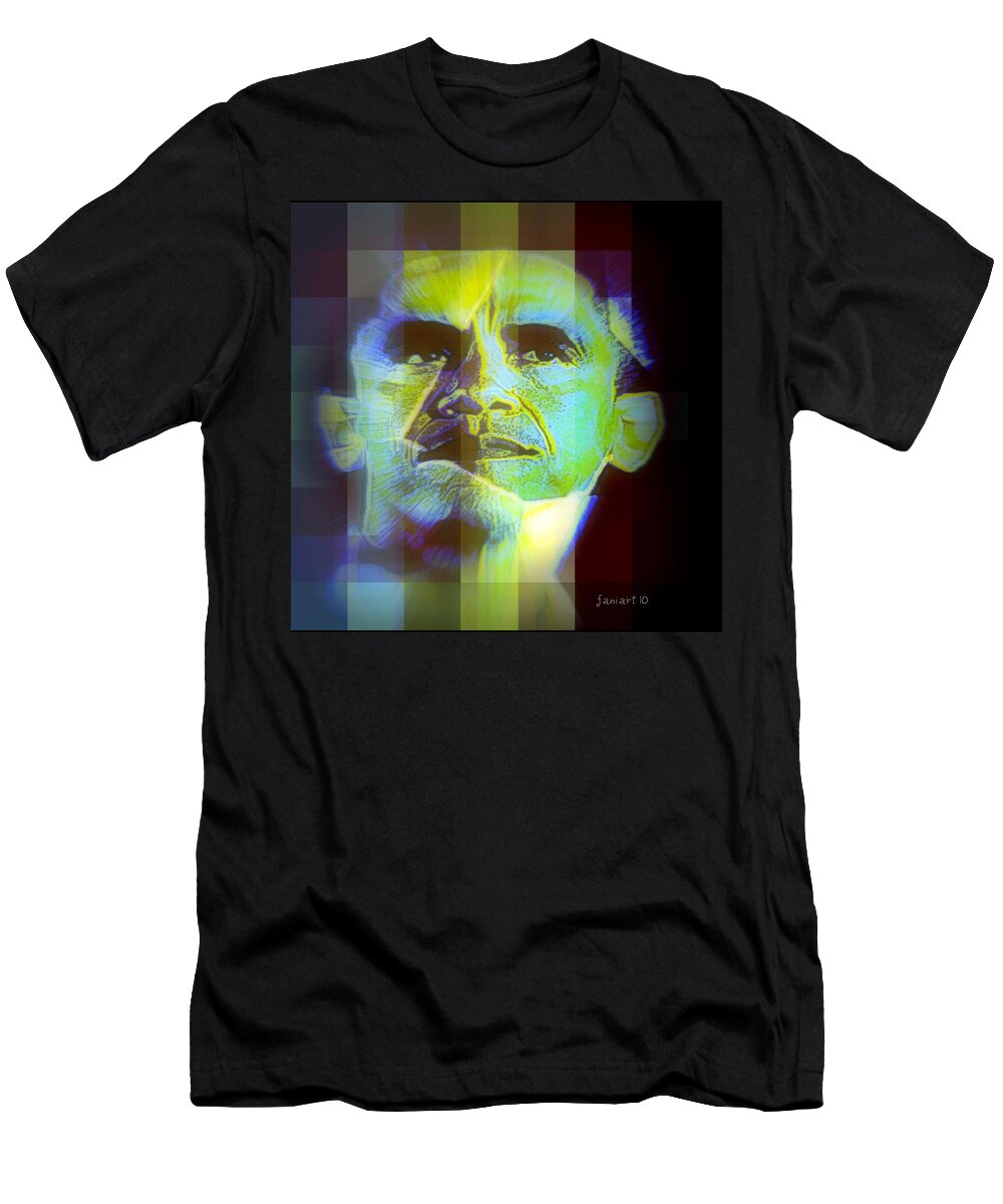 Fania Simon T-Shirt featuring the painting Barack by Fania Simon