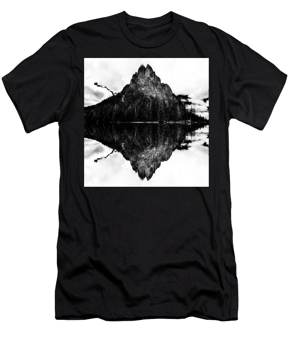 Epic T-Shirt featuring the digital art Baring Mountain Reflection by Pelo Blanco Photo