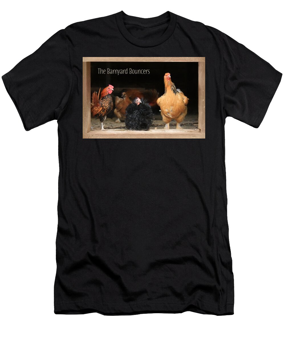 Chicken T-Shirt featuring the photograph Barnyard Bouncers by Lori Deiter