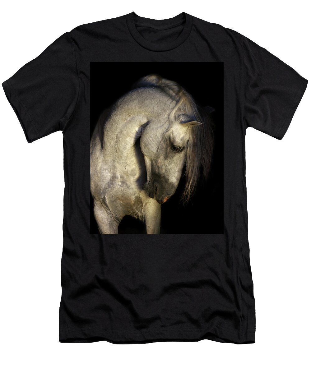 Russian Artists New Wave T-Shirt featuring the photograph Baroque Horse Portrait by Ekaterina Druz