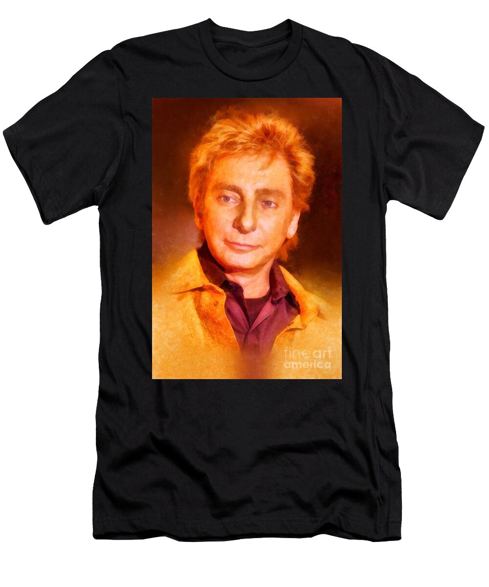 Hollywood T-Shirt featuring the painting Barry Manilow by John Springfield by Esoterica Art Agency