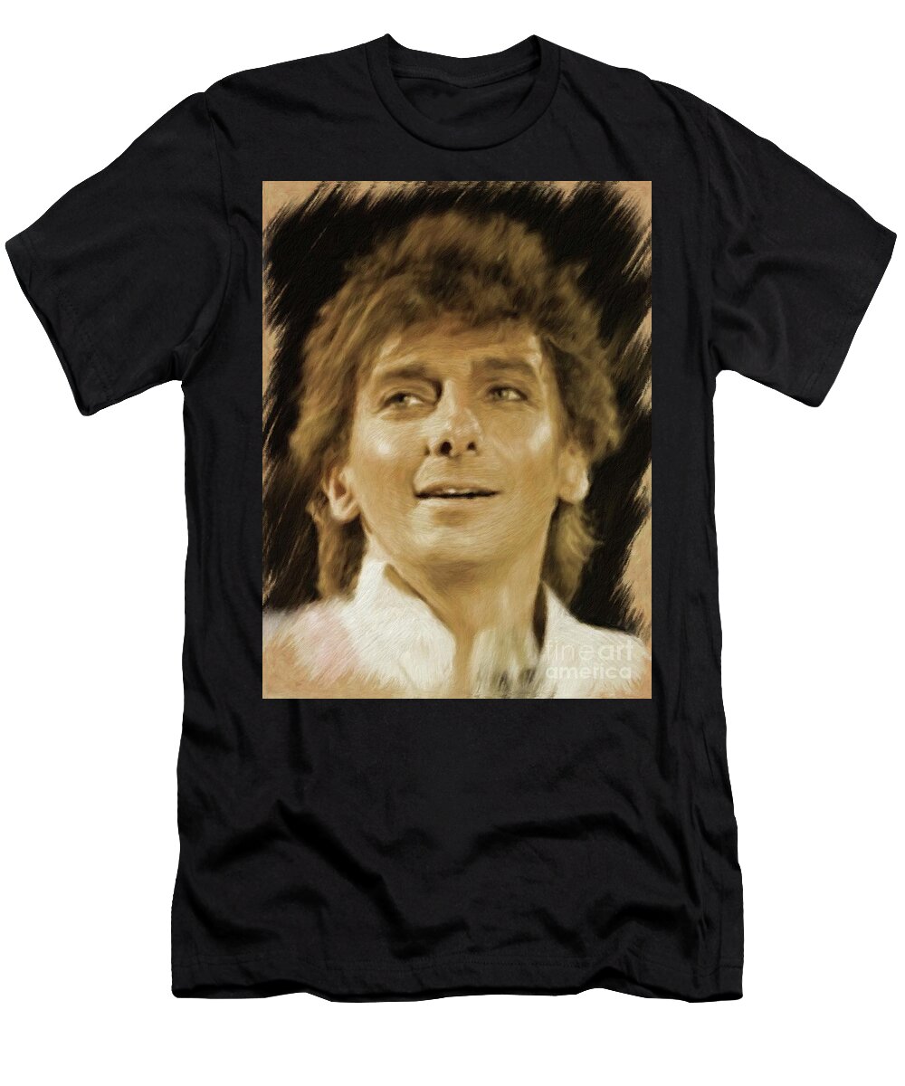 Barry T-Shirt featuring the painting Barry Manilow, Music Legend by Esoterica Art Agency