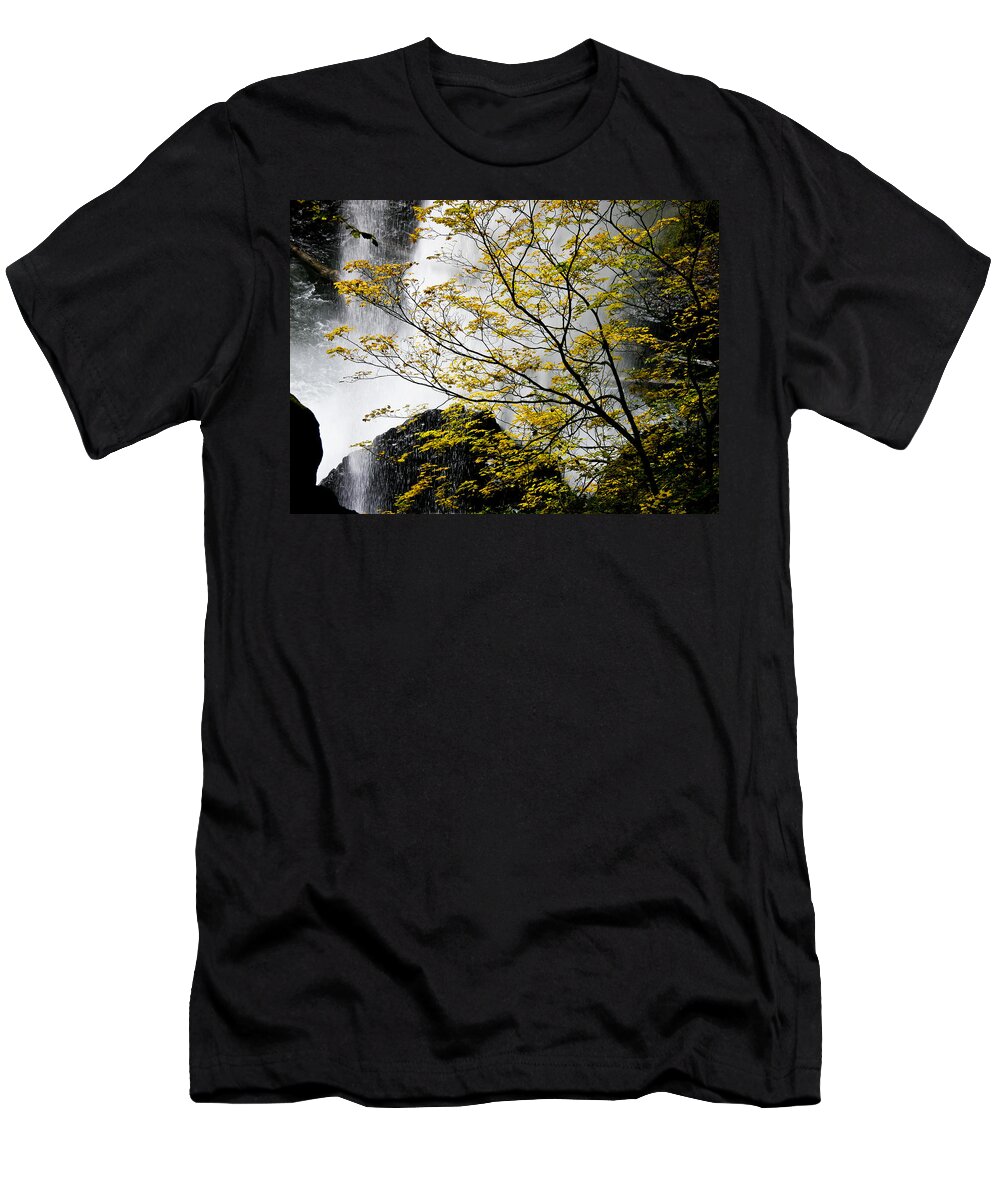 Waterfall T-Shirt featuring the photograph Base of the Falls. by Albert Seger