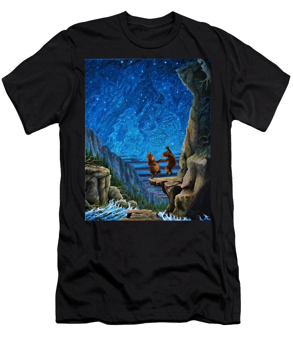 Bear T-Shirt featuring the painting Bear Dance by Matt Konar